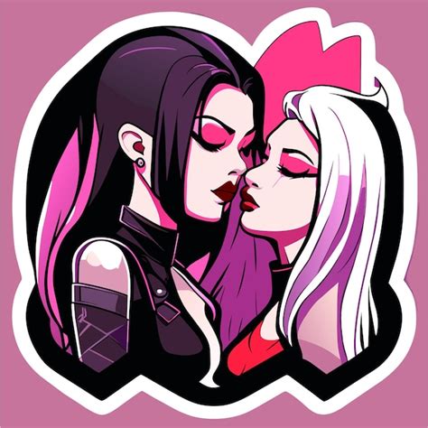 Premium Vector Lesbian Couple In Love Hand Drawn Flat Stylish Cartoon