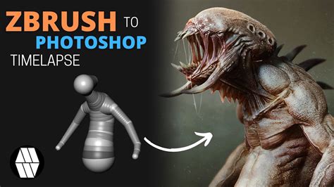 ZBrush To Photoshop Timelapse Creature Concept Study YouTube