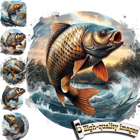 Carp Fish Clipart Carp Clipart Png Fishing Digital Graphic