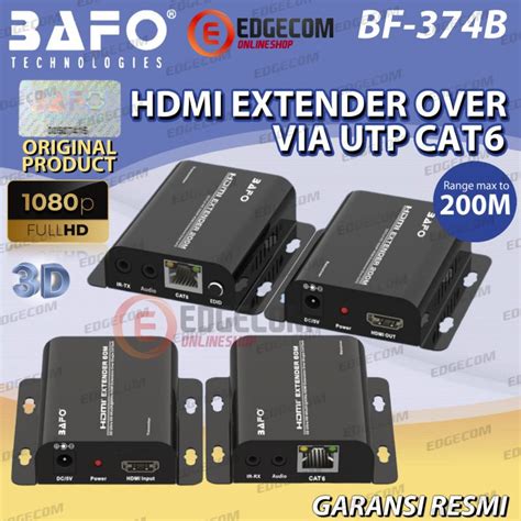 Jual HDMI Extender Over Cat6 Lan Cable 200 Meter BF 374B BAFO ORIGINAL