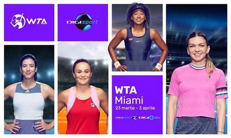 WTA Miami în exclusivitate la Digi Sport Simona Halep va evolua din