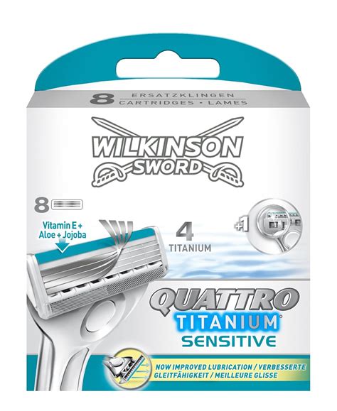 Wilkinson Sword Quattro Titanium Razor Blades 8 Pack: Amazon.co.uk ...