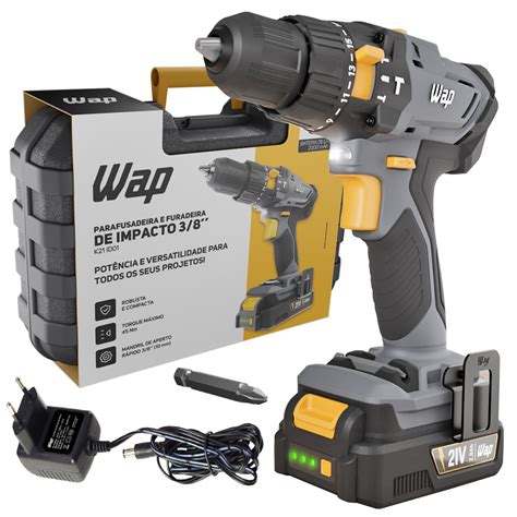 Wap Parafusadeira E Furadeira - Parafusadeira Furadeira de Impacto Sem Fio Led 45Nm Reversível 10mm Wap ...
