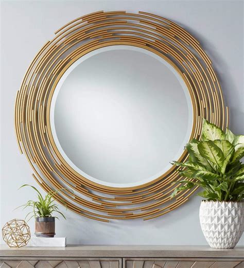 Buy Round Dashes Gold Iron Feet Wall Mirror At Off By Writings