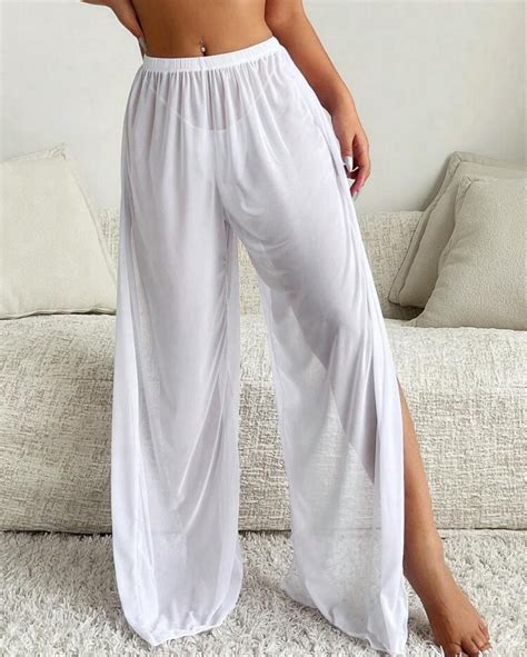 Ny vit bikini cover up strand byxa Köp på Tradera 656505470