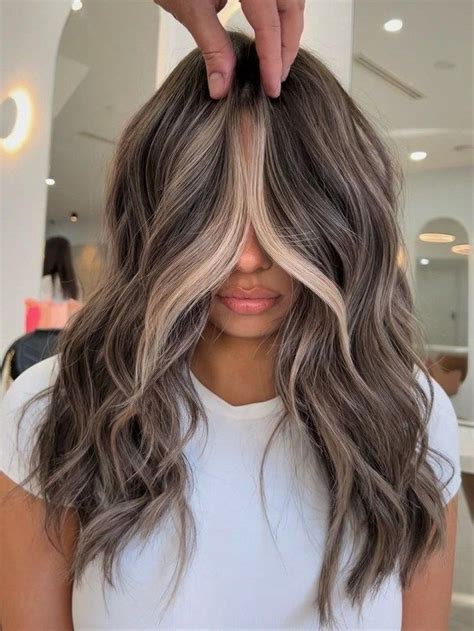 Ash Blonde Balayage With Creamy Money Piece Ash Blonde Hair Balayage Brunette Hair With