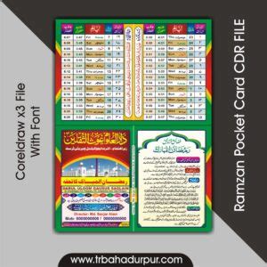 Ramzan Time Table Pocket Card Design Cdr File Archives