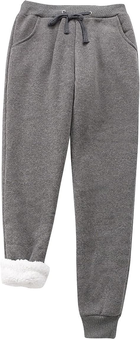 Skywpoju Damen Warme Freizeithose Winter Kaschmir Jogger Hose Verdickte