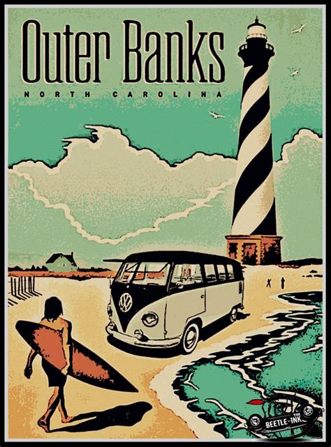 Outer Banks Mini Art Print by Beetle-Ink - Without Stand - 3" x 4 ...