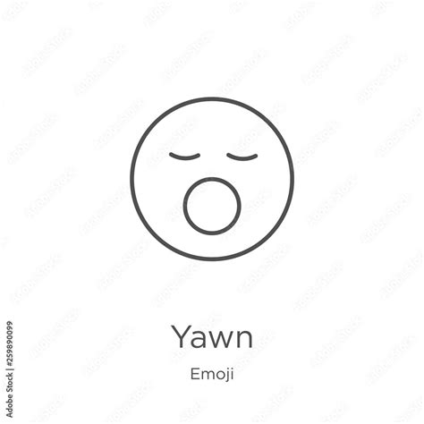 Yawn Icon Vector From Emoji Collection Thin Line Yawn Outline Icon