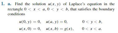 Solved A Find The Solution U X Y Of Laplace S Equation Chegg