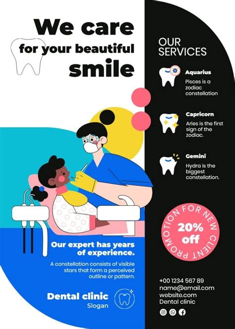 Free Modern Dental Clinic Our Services Flyer Template