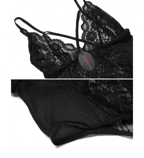 Women Lingerie Teddy Lace Babydoll Sleepwear Strap Chemise Black CQ189TU9YZI