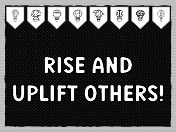 RISE AND UPLIFT OTHERS Hot Air Balloon Bulletin Board Kit Ready To Print