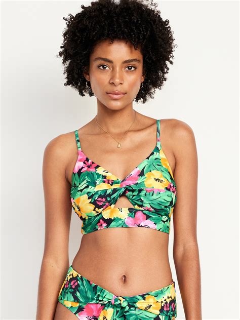 Twist Front Longline Bikini Swim Top Old Navy