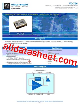 VC-706-HCW-EA Datasheet(PDF) - Vectron International, Inc