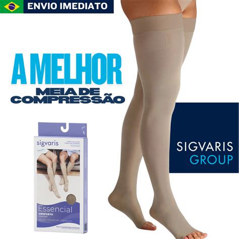 Meia De Compressão Lipedema - Meia de Compressão 7/8 Coxa Ponteira Aberta 20-30mmHg - Sigvaris ...
