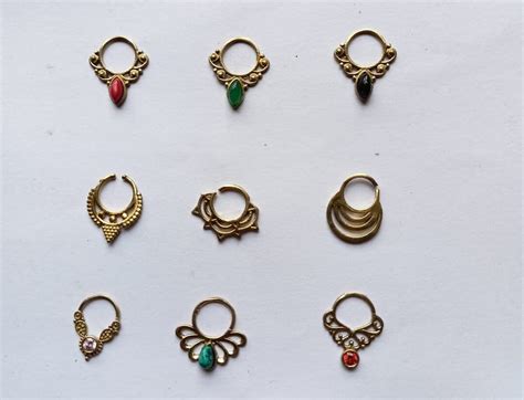 Gold Plated Septum Ring Gold Pierced Septum Gold Nose Ring Etsy