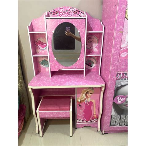 Jual Satu Set Meja Belajar Lemari Meja Rias Barbie Mattel Open Nego