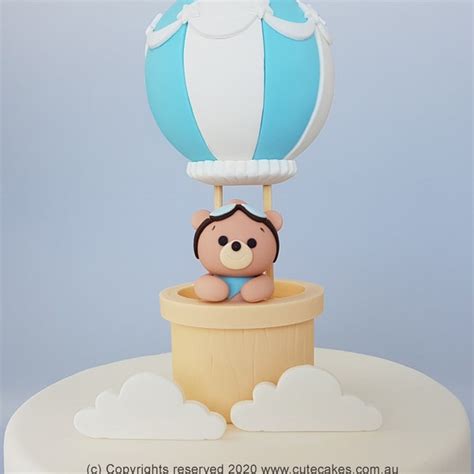 Teddy Bear Hot Air Balloon Cake Topper Etsy