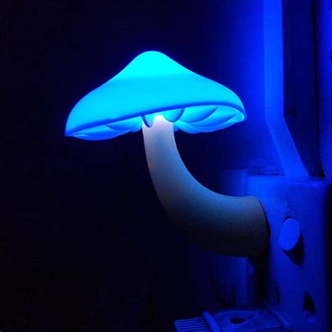 LED Night Light Mushroom Wall Socket Lamp EU US Plug Warm White Light