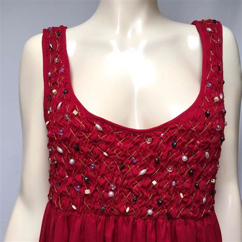 Victorias Secret Gown Beaded Smocked Lingerie Etsy