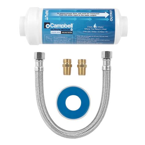 campbell ultrafiltration inline  sink filter complete install kit
