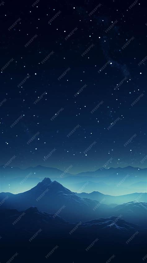 Premium AI Image | a mountain range with a dark night sky and stars in ...