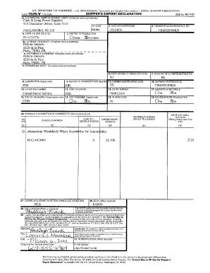 Shipper S Export Declaration Sample Complete With Ease Airslate Signnow