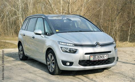 Belarus, Minsk -23.03.2023:Citroen C4 Grand Picasso II stopped on the ...