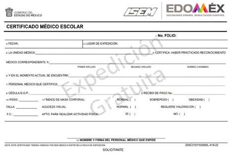 Requisitos para certificado médico en centro de salud Requisitos para