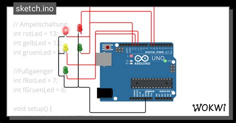 Ampelschaltung Wokwi ESP32 STM32 Arduino Simulator