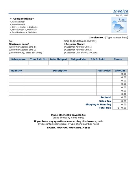 invoice  small business invoice template ideas