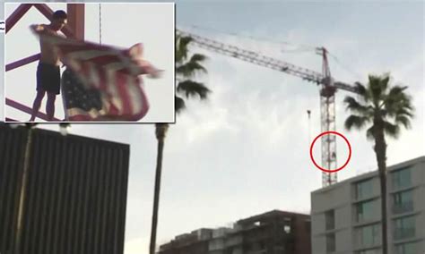 Half Naked Man Arrested For Climbing A 200 Foot Crane In California