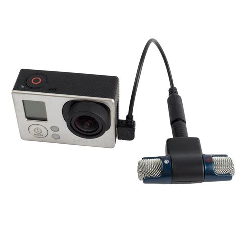 Black Profesional Mini Stereo Microphone for Gopro Hero 4 3+ 3 USB to 3 ...