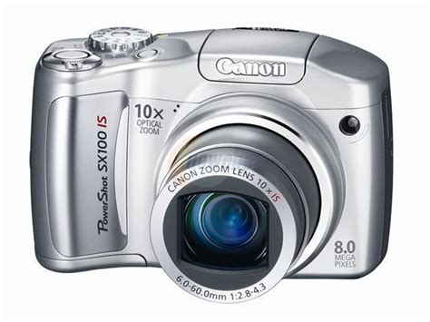Canon PowerShot SX100 IS Silver 8.0 MP 10X Optical Zoom Digital Camera ...