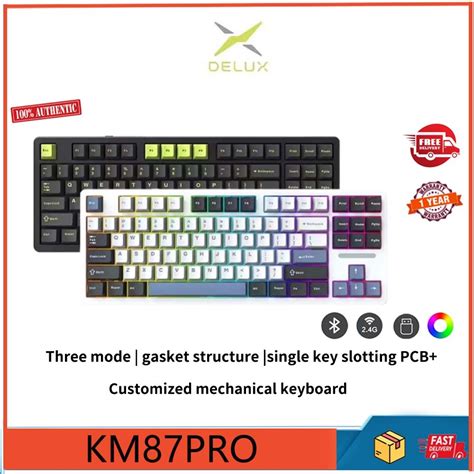Delux Km Pro Three Mode Customized Wireless Mechanical Keyboard Gasket Structure Full Key Hot