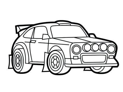 Coloriage Voitures de Rallye télécharger et imprimer gratuit sur