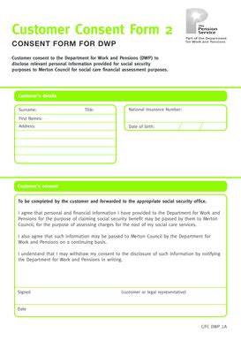 Fillable Online Merton Gov Customer Consent Form Merton Council