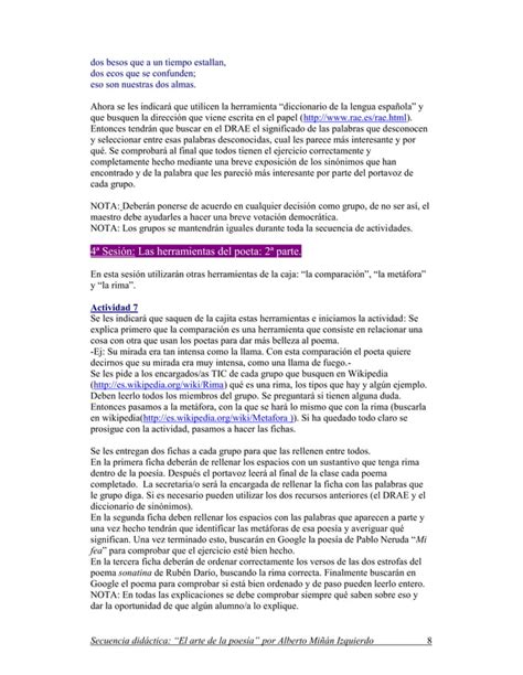 Secuencia didáctica El arte de la poesía PDF