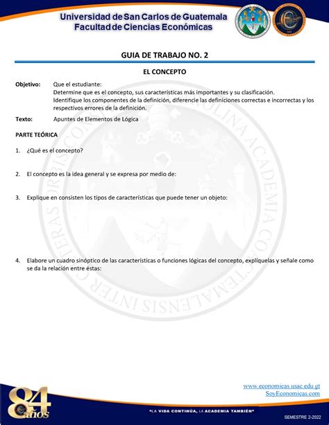 Guia Logica Economicas Usac Edu Guia De Trabajo No El Concepto