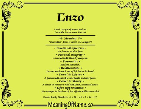 Enzo - Meaning of Name