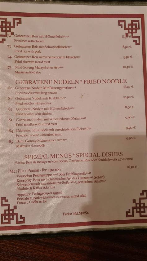 Speisekarte Von Restaurant Asia Haus Viechtach