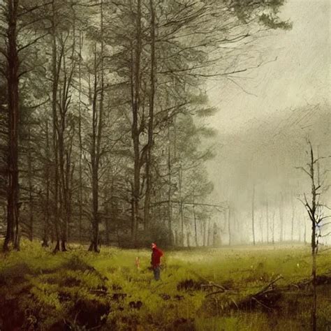 Painting By Jakub Rozalski Of A Land Overgrown With Stable Diffusion