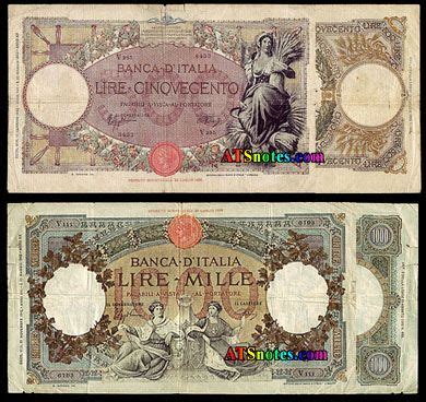 Italy banknotes - Italy paper money catalog and Italian currency ...