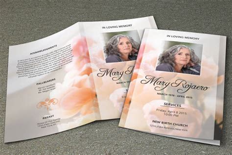 Funeral Program Template Printable Funeral Template Funeral Brochure ...