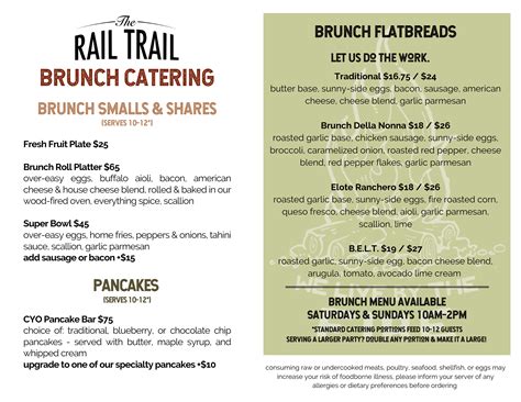 Catering Menu — Rail Trail Flatbread Company