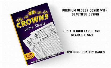 Crowns Score Sheets Crowns Score Pads Large Print For Scorekeeping