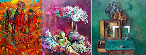 Большую экспозицию картин представил на выставке Сапармаммет Мередов ...