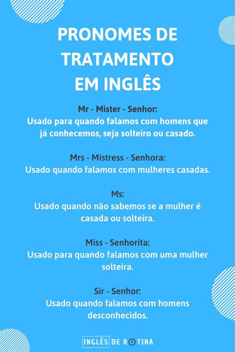 Pronomes De Tratamento Em Ingles - Pronomes de tratamento em inglês.